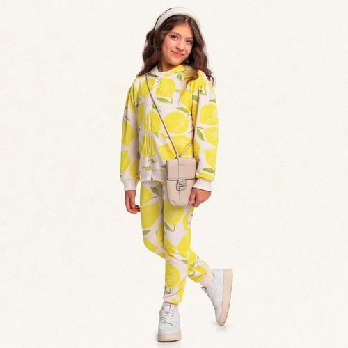 Conjunto Moletom Jaqueta e Calça Limão Siciliano Fakini - Feminino