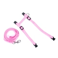 Kit Guia e Peitoral Ajustável para Gatos Rosa