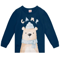 Camiseta Manga Longa Camp Marinho Brandili - Masculina