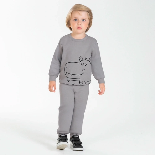 Conjunto Moletom Peluciado Blusão e Calça Animais Cativa - Masculino