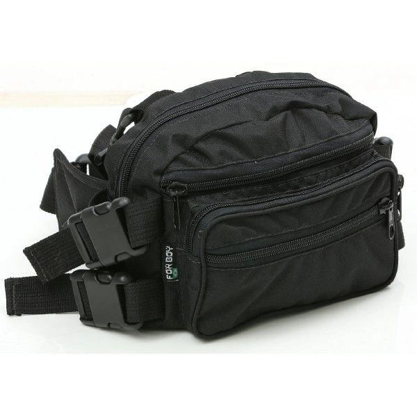 Pochete Duplo de Cintura Com Alça Tira Colo  Preto (Fox Boy FB221)