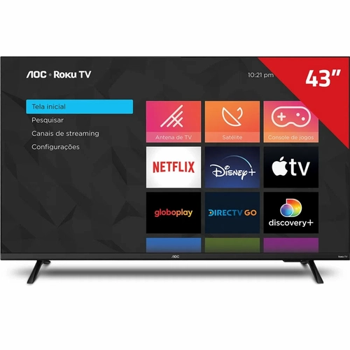 Tv 43  Aoc Led Smart Roku Wifi Full Hd Usb Hdmi - 43s5135/78g