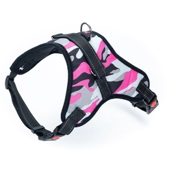 Peitoral Camuflado Rosa para Cães