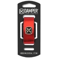 Damper IBOX Em Couro e Tag Em Metal Vermelho Metalico Dmmd04