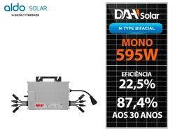 Kit Energia Solar 900KWh - 7,14KWp com 12 Painéis DAH 595W e Microinversor NEP, Colonial