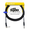 Cabo de Guitarra Angel l 0,30mm P10/p10 90º 10ft 3,05 m Preto