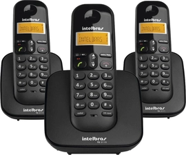 Telefone Sem Fio C/ Identificador de Chamadas + 2 Ramais Ts3113 Preto 4123103