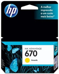 Cartucho de Tinta HP 670 Amarelo Cz116ab