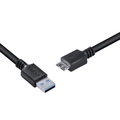 Cabo para Hd Externo Usb a 3.0 Macho para Micro Usb b 3.0 (10 Pinos) Macho 28awg Puro Cobre 1 Metro - Puamcm3-1