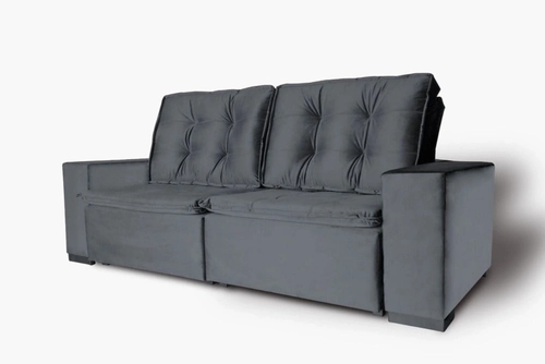 Estofado Retrátil e Reclinável Camila Suede Cinza