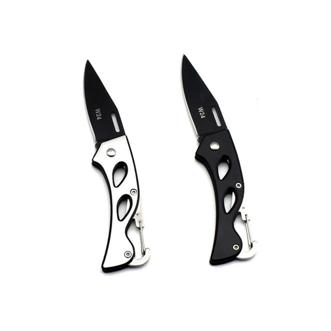 Canivete Tático Pequeno Cabo Preto ou Cromado  (W24)