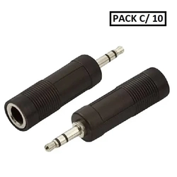 Adaptador P2 Macho P/ P10 Femea (unidade) Mod. Le-5533 Preto