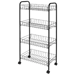 Fruteira 4 Andares Preta Com Rodas 008715