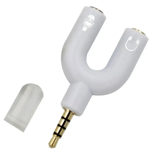 Adaptador Plug 2 P2 Fêmea para 1 P3 Macho Branco