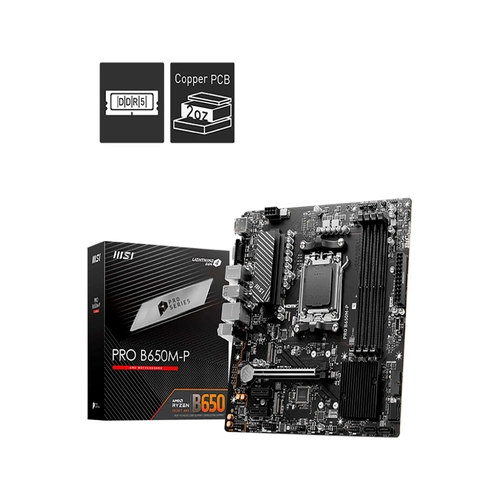 Placa Mãe MSI Pro B650M-P, Chipset AMD B650, DDR5, Socket AMD AM5, M-ATX - 911-7E27-001
