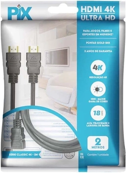 Cabo HDMI PIX 2m 2.0 4K - 018-2222