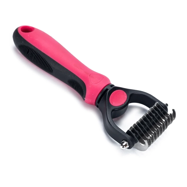 Rasqueadeira Desembaraçadora de Pelos Rosa M para Cães e Gatos