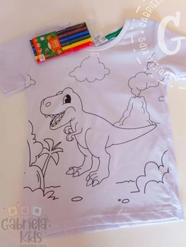 Blusa Pinte e lave dinossauro