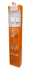Cabo de dados e carregamento turbo 4.8A Tipo-c Type-c para Usb 3 metros Cb33-3 - AGold
