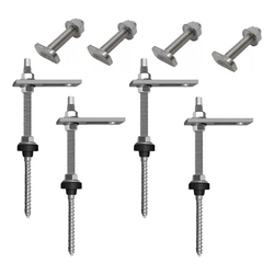 Kit 4 Parafuso Painel Solar Estrutural M10x30 Madeira 30 Cm