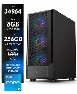Computador NTC PC HOME, Intel, - 1101 TC- I5-12400, 8GB , SSD256 M.2, 300W, H610