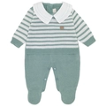 Macacão Manga Longa Verde Listras Gola Bordada - Masculino