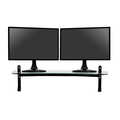 Suporte Para 02 Monitores Reliza Executive Preto Com Vidro Incolor