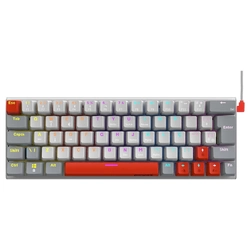 Teclado Mecanico Gamer Pcyes Kuromori White Ghost Rainbow Switch Blue - PTKMWG60BL