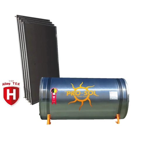 Kit Aquecimento Solar - 800 Litros - Baixa Pressão p/ Água Agressiva - Reservatório INOX 316L - PROSOL