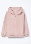 Conjunto em Fleece Peluciado com Orelhinhas no Capuz Rosa Hering - Feminino