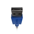 Cabo Micro Usb para Usb a 2.0 - Conector Azul - P/ Ps4 - 3m - Nylon Pcyes - Pmuan-3a