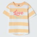 Blusa Manga Curta com Estampa Love Amarela Hering - Feminino