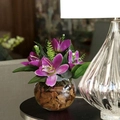 Arranjo Centro Mesa Completo Artificial Mini Orquídea E Vaso