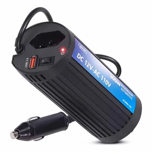Inversor De Voltagem 12v P/ 110v 200w + 1 Saida Usb 3.0 Kp-in902