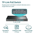 Switch Não Gerenciável Tp-link C/ 16p 10/100mbps Poe+ e 2p Gigabit - Tl-sl1218p