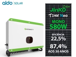 Gerador De Energia Solar Growatt Sem Estrutura Growatt Gf 71,92kwp Jinko Tiger Neo Mono 580w Mac 60kw 3mppt Trif 380v