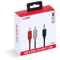 Cabo De Áudio Pcyes 2 RCA Macho Para P2 3.5mm Macho 28awg Puro Cobre 2 Metros - P2r35-2