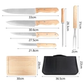 Kit Churrasco Aço Inox 8 Peças Com Estojo Resistente Facas Amolador Garfo Tábua de Carne Grillrelax