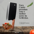 Faca Cutela Preta Premium Alta Qualidade Fiada Cozinha Culinária Corte Carne Osso Grillrelax