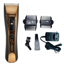 Aparador Maquina Profissional Cabelo Recarregável Ecopower EP-387 Bivolt - Cor Preto/Dourado