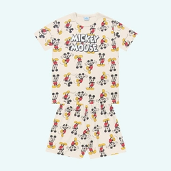 Conjunto de Camiseta e Bermuda Pijama Mickey Mouse Fakini Masculino