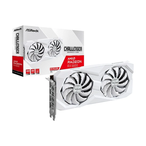 Gpu Asrock Amd Radeon Gpu Rx 6600 Challenger White 8gb 128 Bits (rx6600 Clw 8g) 90-ga4uzz-00uanf
