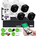 Kit 4 Câmeras Intelbras VHL 1120 Bullet HDCVI Lite, HD 720p, Lente 3.6mm, Visão Noturna 20m, IP66 + DVR Intelbras MHDX 1004 C 4 Canais + HD 2TB c/ Caixa organizadora de cabos