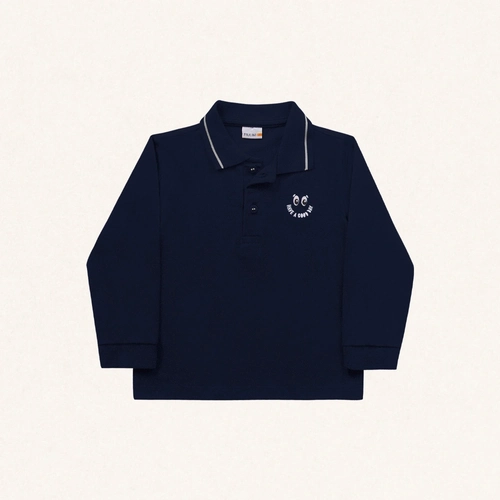 Camisa Polo Manga Longa Bordada Fakini - Masculina