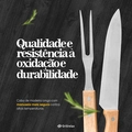 Kit Churrasco Aço Inox 8 Peças Com Estojo Resistente Facas Amolador Garfo Tábua de Carne Grillrelax