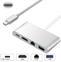 Cabo Adaptador USB-C 3.1 Para HDMI 4K, - USB 3.0 - Type-C - RJ45 JC-TYC-401