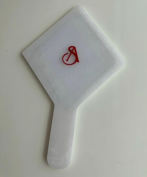 Espelho Madrepérola Branco  - Logo alto relevo inicial ou desenho