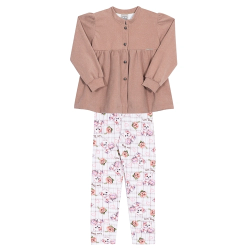 Conjunto Casaco e Legging Bege Randa Mundu - Feminino