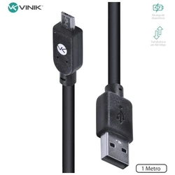 CABO USB X MICRO USB B 2.0 1M PRETO MUSB-1 - VINIK