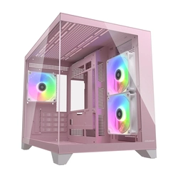 Gabinete Gamer Cougar FV150 RGB Mini, Lateral e Frente em Vidro Temperado, Rosa - 382QA60.0004